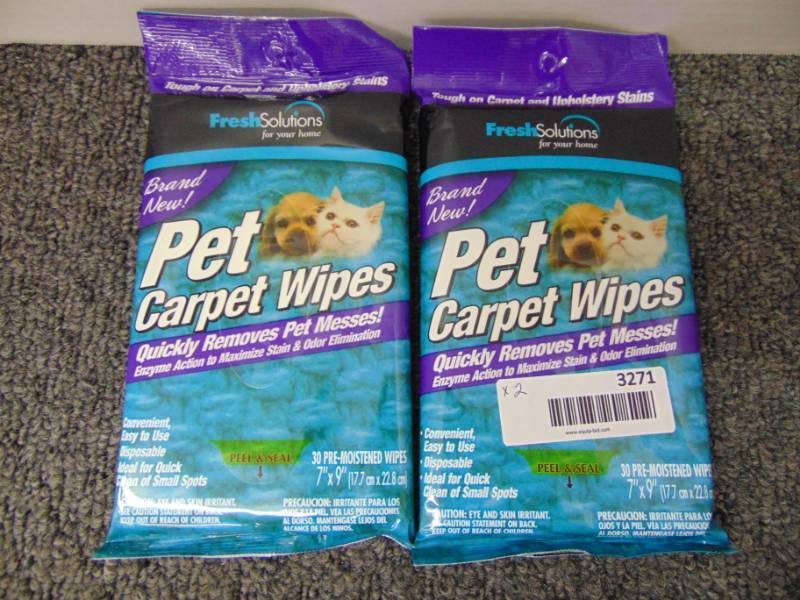 lot 3271 image: 2 Pack Pet Carpet Wipes - New
