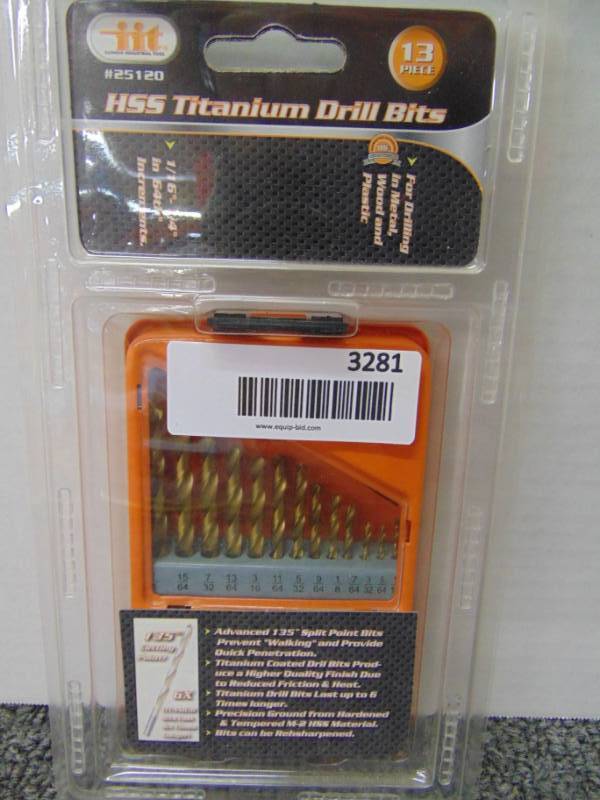 lot 3281 image: 13 pc. HHS Titanium Drill Bit Set - NIP