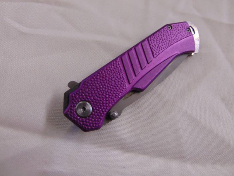 lot 3363 image: Purple Pocket Knife - Bullet Brand - Spring Assist - NIB&nbsp
