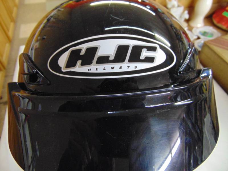 lot 3387 image: HJC XS OPEN FACED MOTORCYCLE HELMET NEW CONDITION