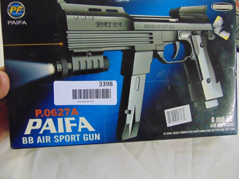 lot 3398 image: PAIFA BB AIR SOFT GUN 6MM BB -&nbsp NIB