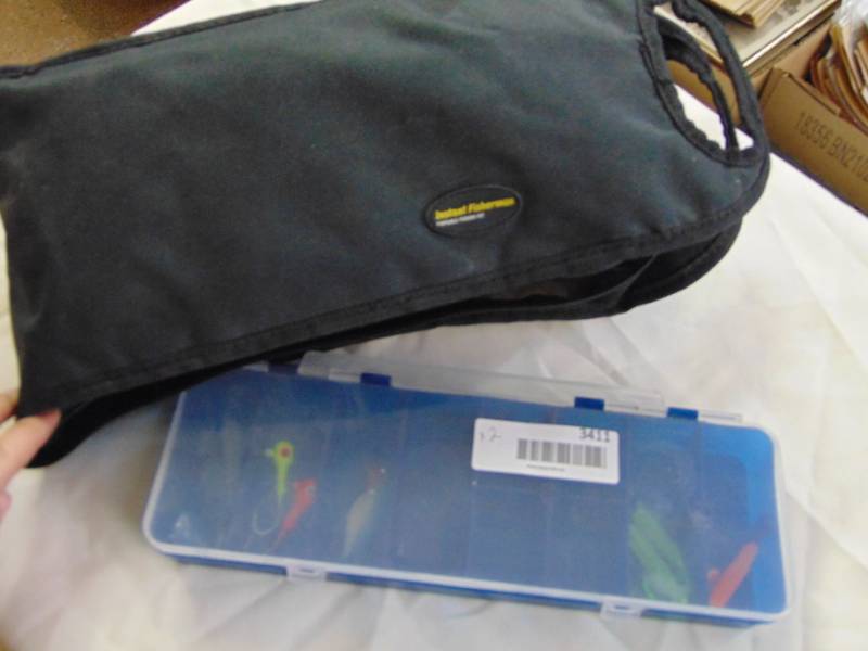 lot 3411 image: INSTANT FISHERMAN FISHING POLE WITH CARRYING CASE AND TACKLE BOX