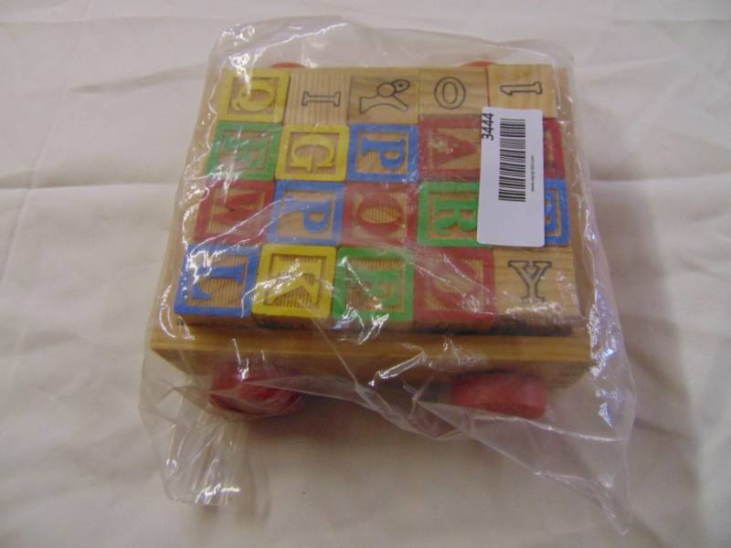 lot 3444 image: WOODEN BLOCKS IN WAGON