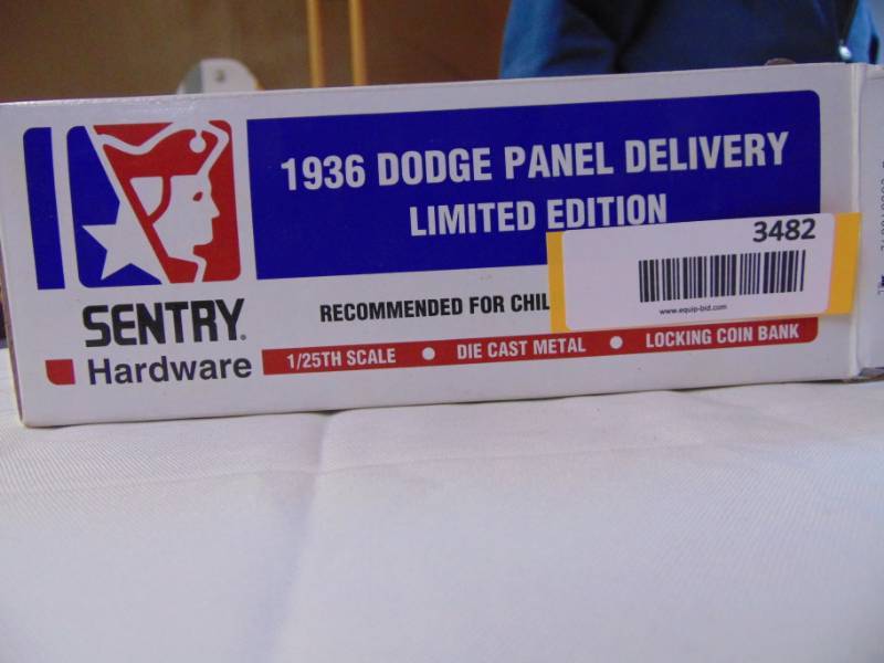 lot 3482 image: SENTRY HARDWARE 36 DODGE PANEL DELIVERY BANK - NIB