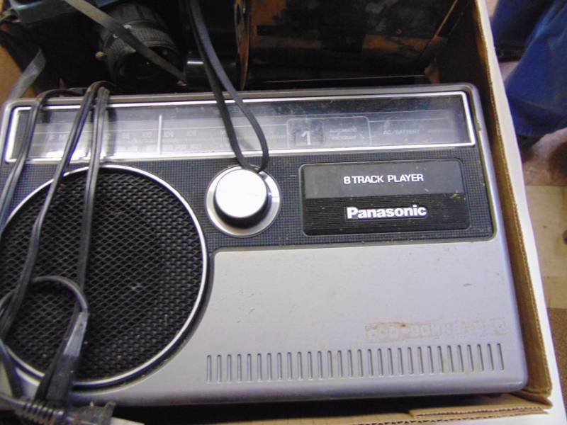 lot 3503 image: ANTIQUE CAMERAS, VHS TAPES, 8 TRACK PLAYER