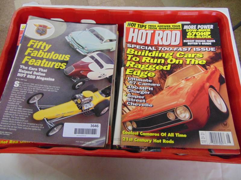 lot 3646 image: HOT ROD MAGAZINES ETC