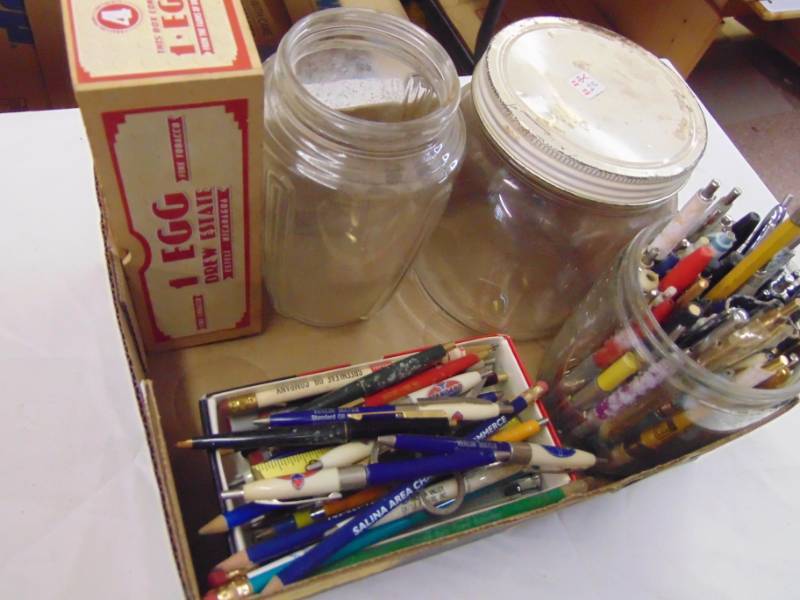 lot 3682 image: ADVERTISING PENS AND PENCILSJARS