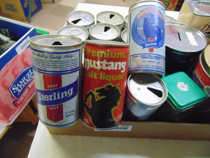 lot 3702 image: ANTIQUE BEER CAN AND TINS