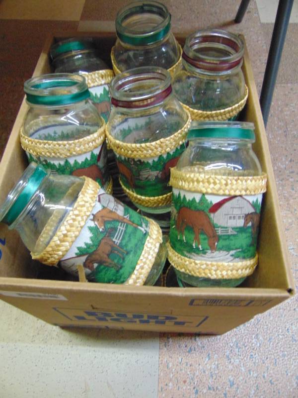lot 3706 image: HORSE DECORATED WEDDING JARS