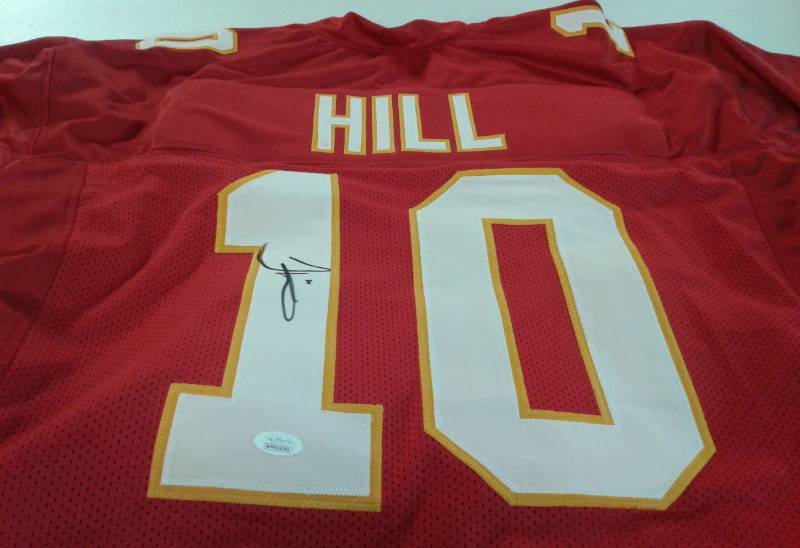 lot 1001 image: Signed Tyreek Hill Kansas City Chiefs #10 Custom Jersey With James Spence Authentication WITNESSED