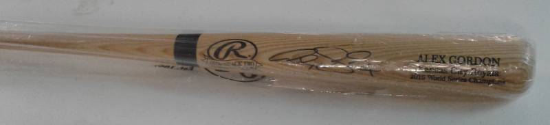 lot 1007 image: Signed Alex Gordon Full Sized Baseball Bat With 2015 World Series Champions Kansas City Royals Engraving & James Spence (JSA) Authentication
