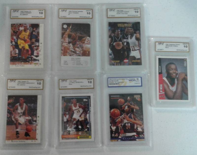 lot 1075 image: Seven Professionally Graded Basketball Cards All Star Level Rookie Cards