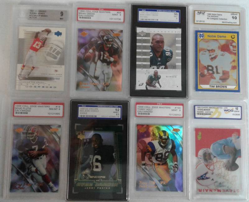 lot 1084 image: Eight Professionally Graded Football Trading Cards PSA, SGC, Beckett & More
