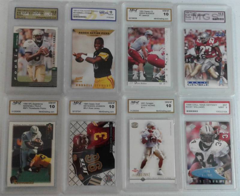 lot 1086 image: Eight Professionally Graded Football Trading Cards PSA, SGC, & More