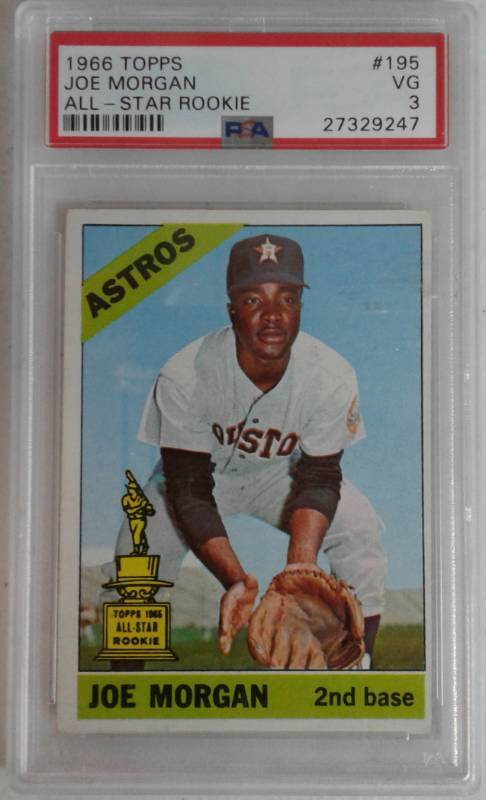 lot 1090 image: 1966 Topps Joe Morgan Rookie Cup Baseball Card Professionally Graded VG PSA 3