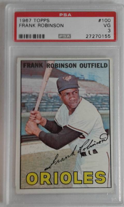 lot 1091 image: 1967 Topps Frank Robinson Orioles Baseball Card Professionally Graded VG PSA 3