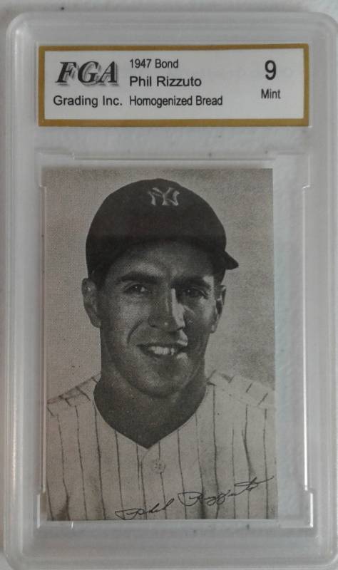 lot 1092 image: Original 1947 Bond Bread Phil Rizzuto New York Yankees Professionally Graded Mint 9