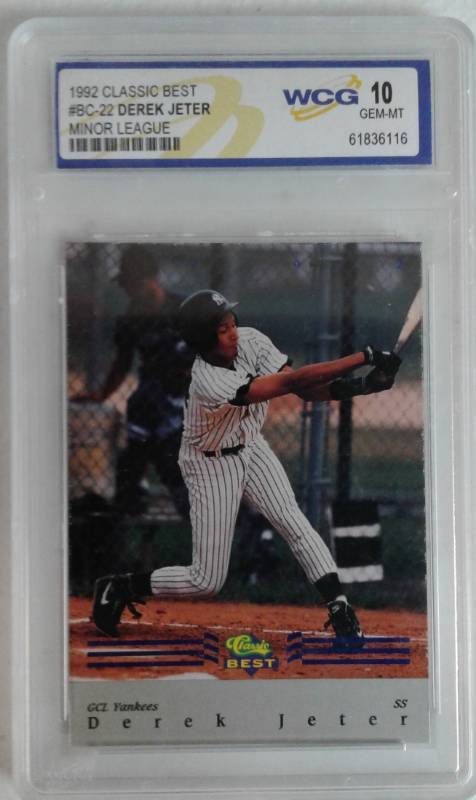 lot 1093 image: 1992 Classic Best Derek Jeter Minor League Rookie Card New York Yankees Professionally Graded 10 Gem Mint