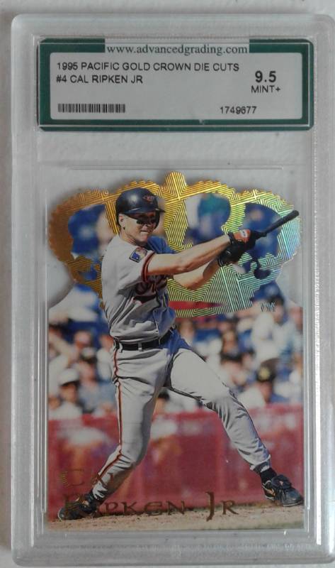 lot 1094 image: 1995 Pacific Gold Crown Die-Cuts Cal Ripken Jr Insert Professionally Graded 9.5
