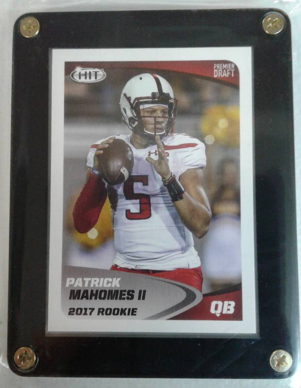 lot 1024 image: Mint 2017 Sage Hit Patrick Mahomes II Rookie Card in Acrylic Four Screw Holder