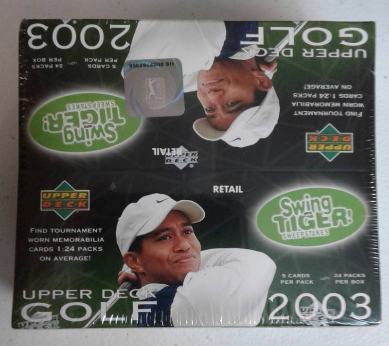 lot 1035 image: Sealed 2003 Upper Deck Golf Retail Box with 24 Packs and 120 Golf Cards