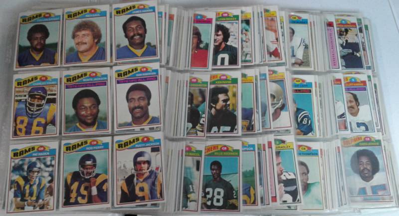 lot 1040 image: Huge Lot of 300 1977 Topps Football Trading Cards