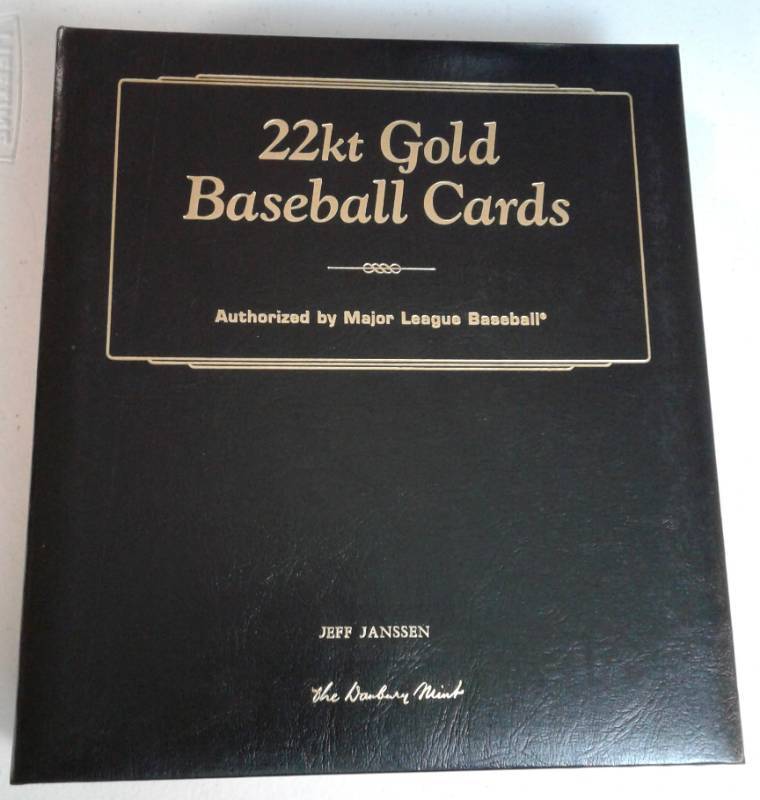 lot 1043 image: Danbury Mint 22kt Gold Complete 50 Baseball Card Set In Binder Complete Series with Babe Ruth, Cobb, Gehrig, many more with all Pictured