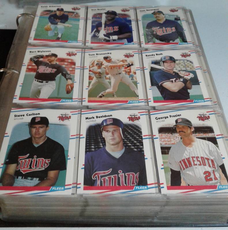 lot 1145 image: Complete 1988 Fleer Baseball Trading Card Set In New Binder Complete with Stickers & World Series Bonus Set