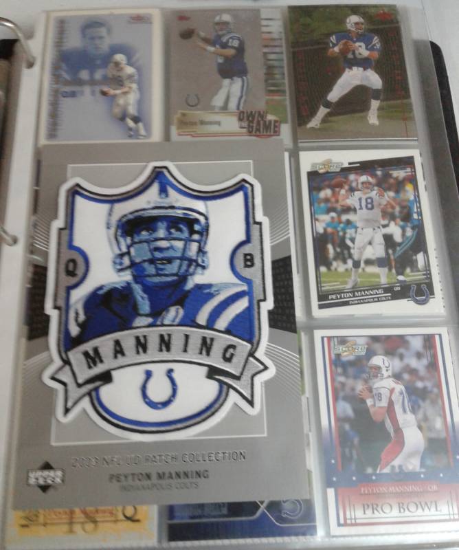 lot 1147 image: Lot of Several Hundreds Indianapolis Colts NFL Trading Cards with Hundreds of Peyton Manning Cards - Numbered Cards, Inserts, Several Hundred Dollars in Book Value