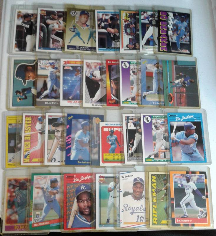 lot 1048 image: Huge lot of Bo Jackson Baseball Trading Cards Kansas Cit Royals & More