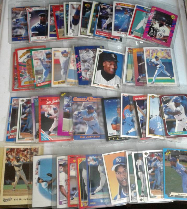 lot 1049 image: Huge lot of Bo Jackson Baseball Trading Cards Kansas Cit Royals & More