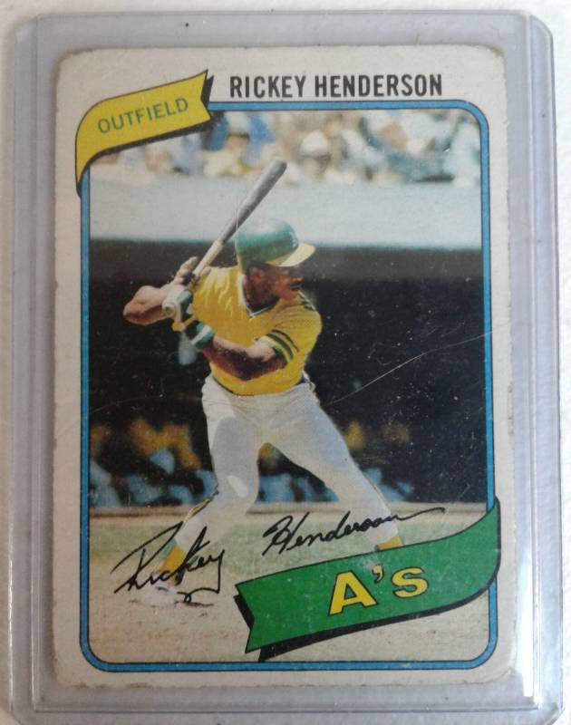 lot 1149 image: 1980 Topps Rickey Henderson Rookie Card Oakland As