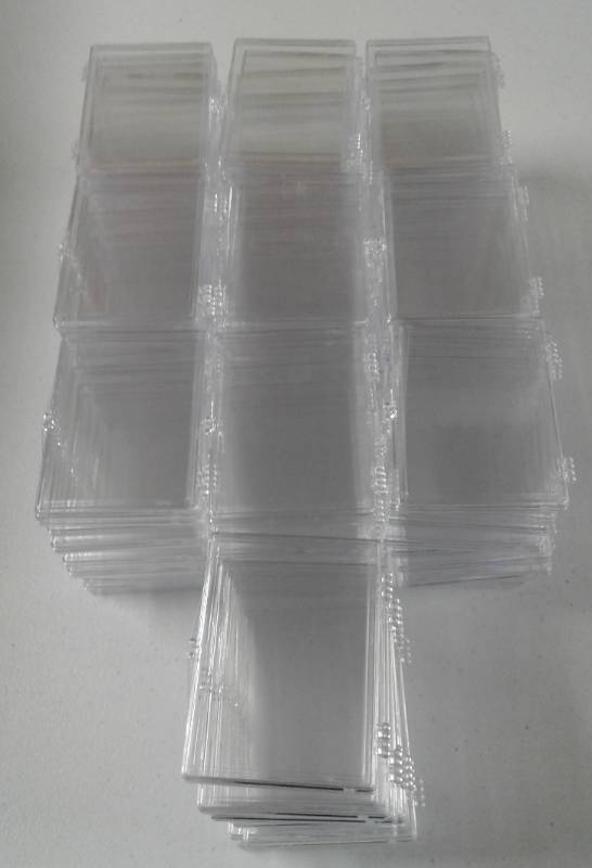 lot 1153 image: 100 Count Like New Acrylic Storage Boxes for Regular Sized Sports Cards - 15 Count Boxes