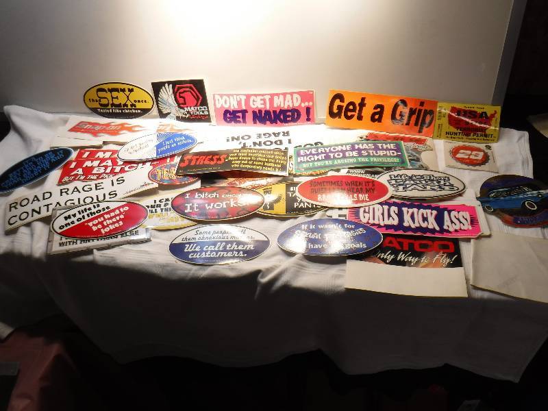 lot 1273 image: Bumper sticker decal lot with Snap-On decals as well nice lot