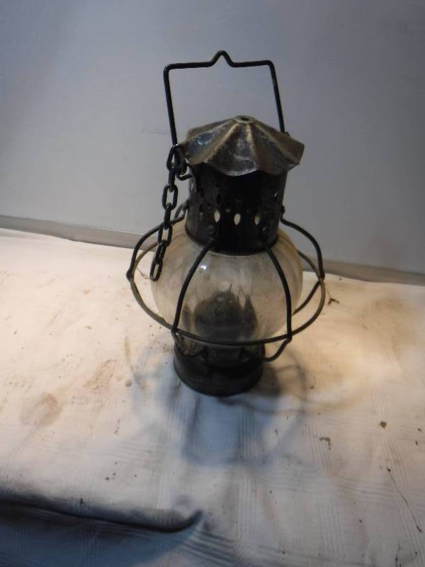 lot 7385 image: lantern oil lamp