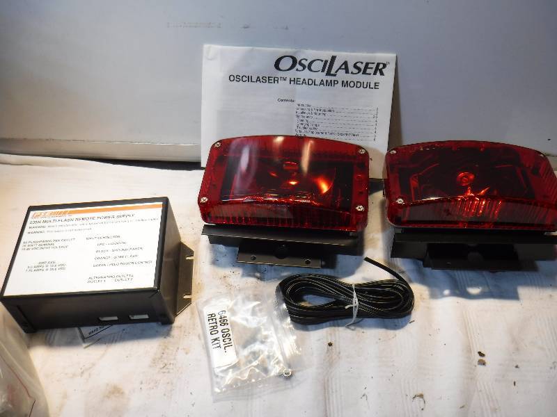lot 7389 image: CODE 3 Red Osilaser head light assemblies for fire trucks