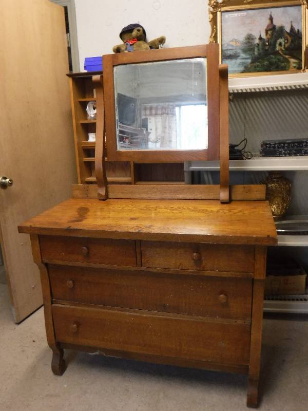 lot 7397 image: Dresser with mirrorSide board