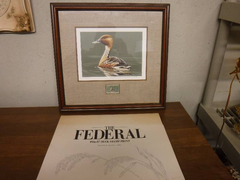 lot 7405 image: The federal duck stamp print framed and matted