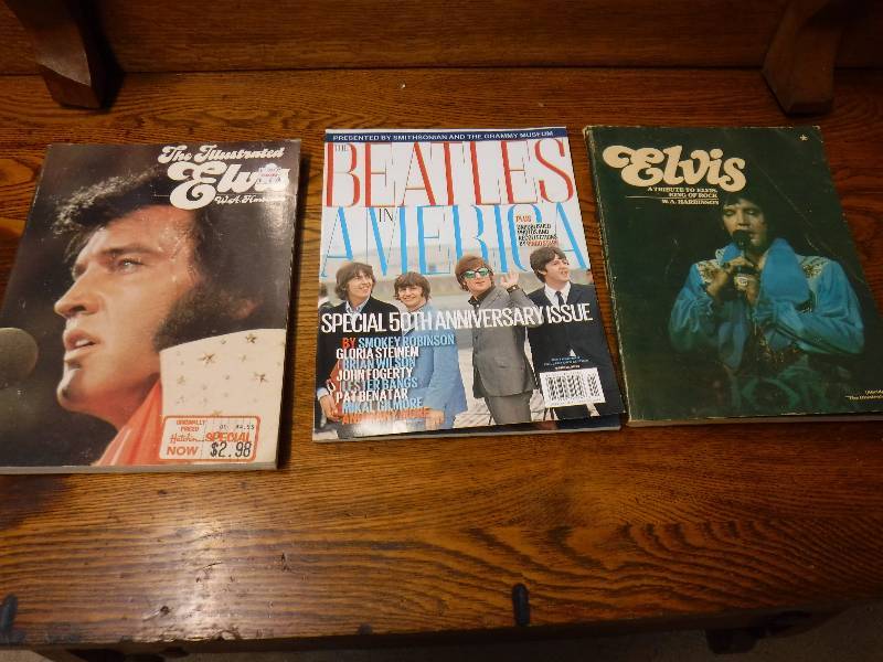 lot 7409 image: Elvis and the Beatles magazines and book