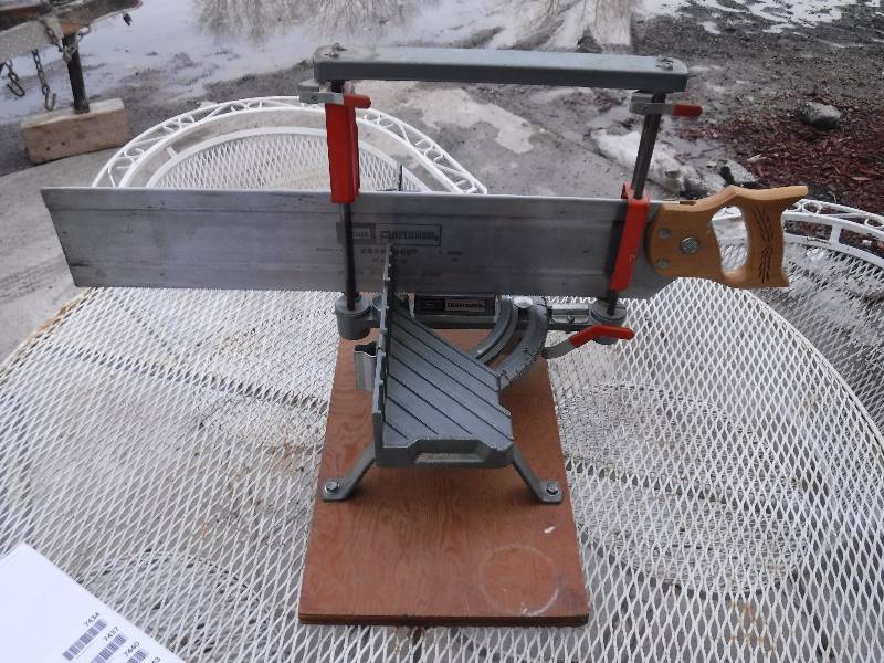 lot 7431 image: craftsman miter box with saw