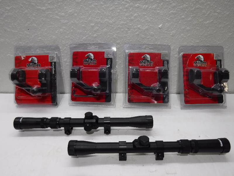 lot 7203 image: 2 scopes and 4 millet mounts