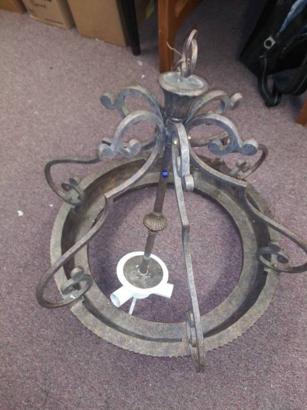 lot 3126 image: Cast Iron Chandelier