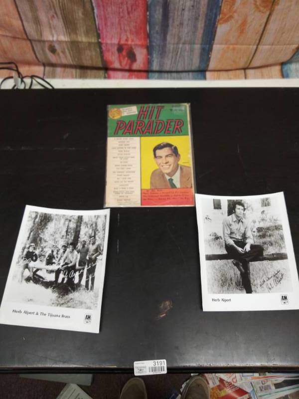 lot 3191 image: Herb Albert Signed Autograph and Herb Albert and the Tijuanna Brass also Hit Parader