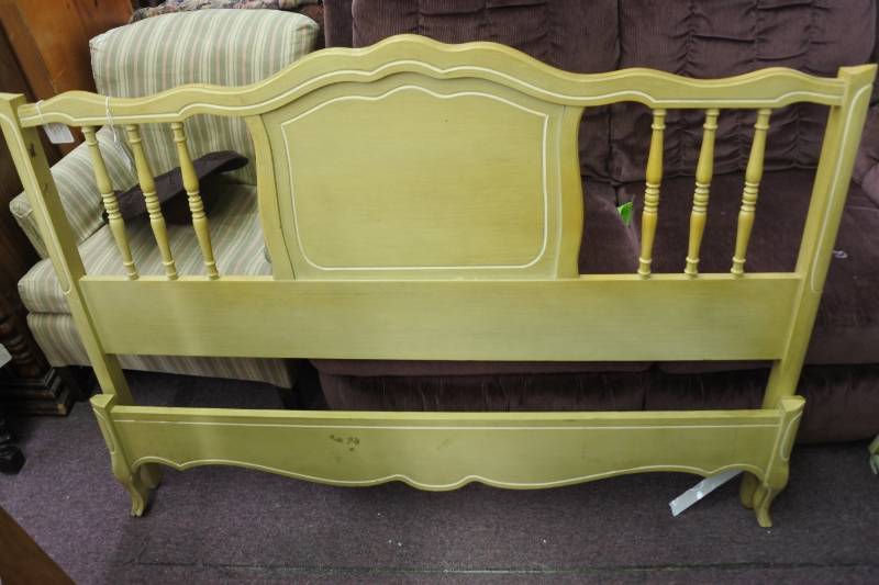 lot 1107 image: 1960s Henry Link French Provincial Style Full Size Bed Frame