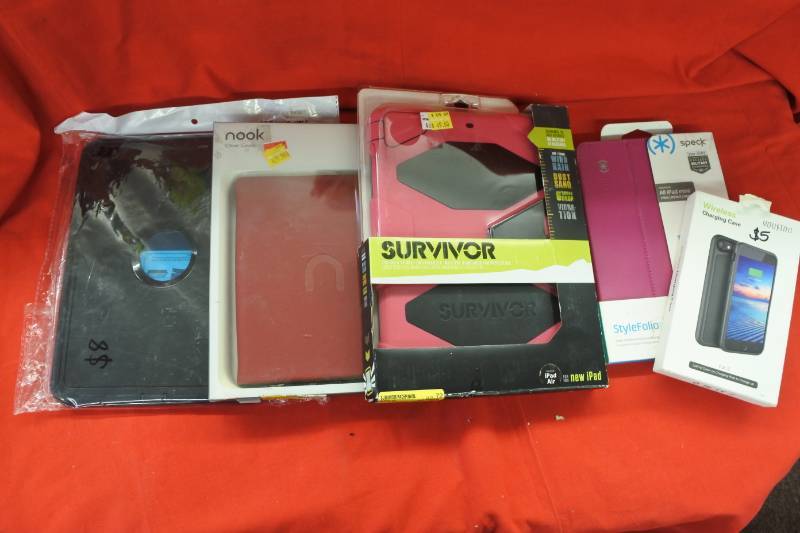lot 3225 image: Lot of Ipad and Speck Cases and Iphone7 Self Charging Phone Case