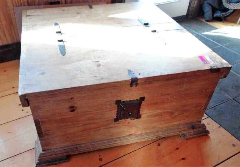 lot 9464 image: Large Square Solid Wood Coffee Table
