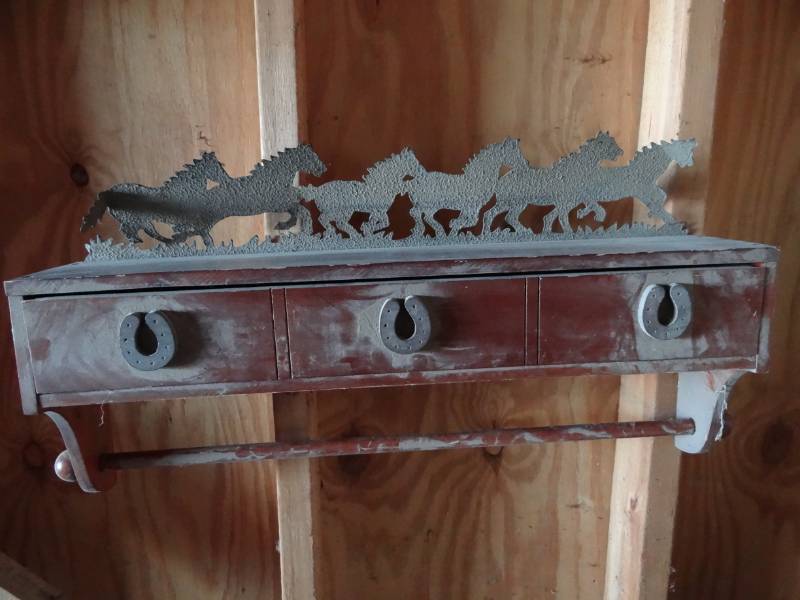 lot 3843 image: Horse shelf, Iron pieces, Wheelchair and More