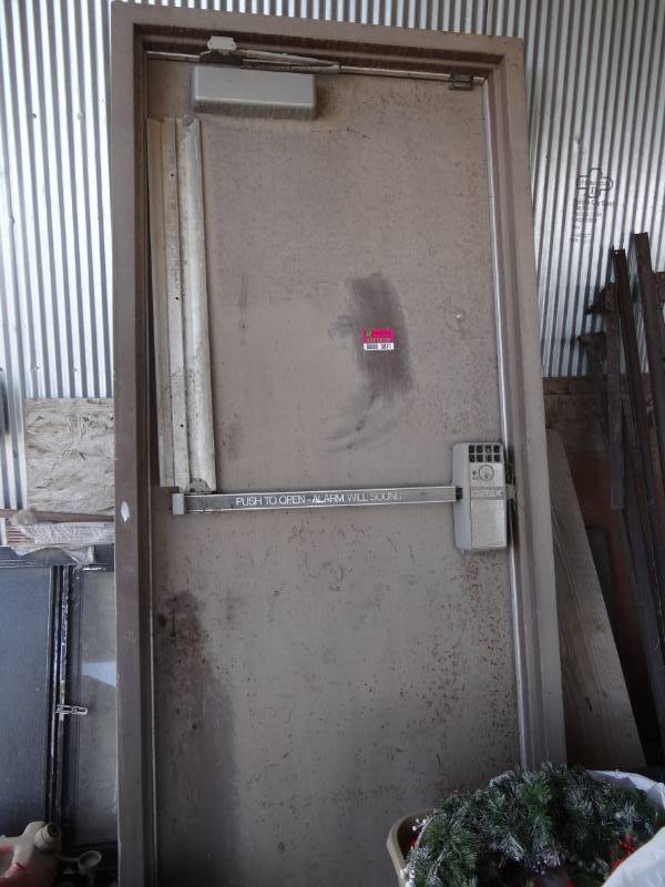 lot 3871 image: Fire Escape Door, Gas Cans, Window Screens, Christmas Decorations, Food Warmers and More