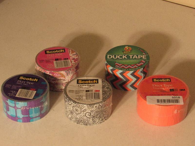 lot 5018 image: 5 Assorted Colored Scotch Duct Tape