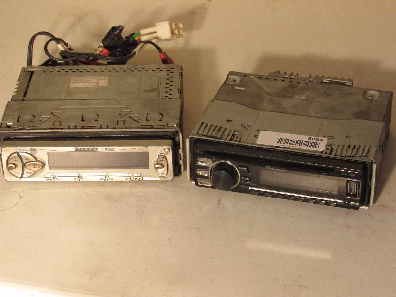 lot 5034 image: 2 Car Radios - 1 Panasonic, 1 Pioneer missing plug